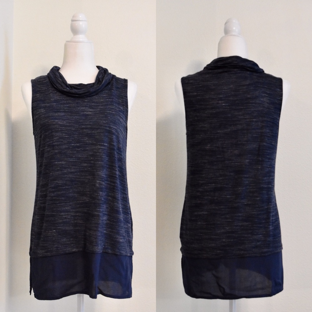 VINCE CAMUTO Blue Sleeveless Tunic Size XS